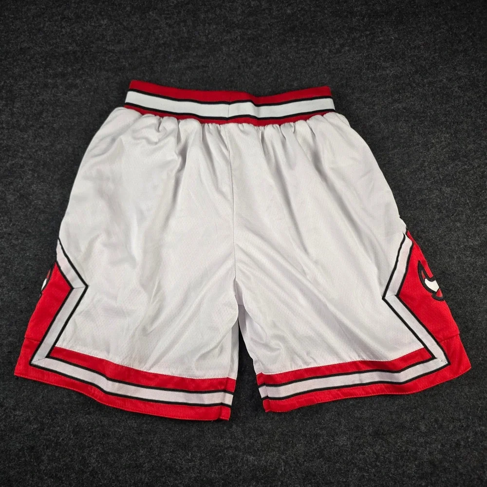 Nike Chicago Bulls NBA Authentic Basketball Shorts White Red Men's Size 48